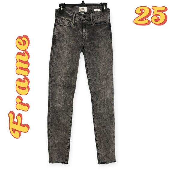 FRAME Le Skinny de Jeanne Acid Wash Jeans SIZE 25 x 28 Bennington Soft Stretch - Picture 1 of 12